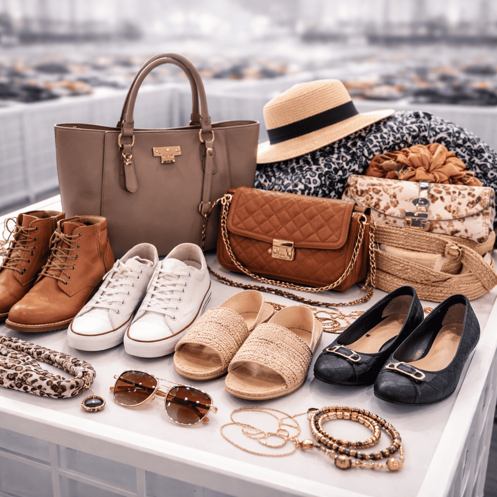 Schuhe, Taschen und Modeaccessoires im Großhandel zur Diversifizierung des Wiederverkaufs